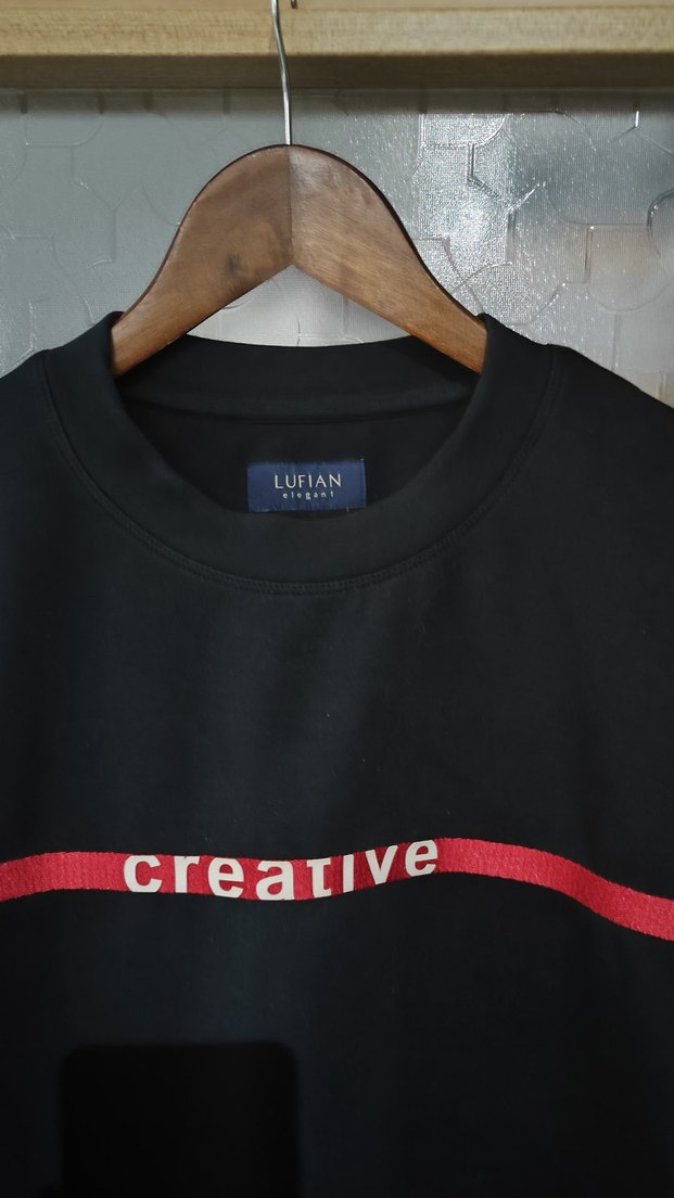Siyah Erkek Sweatshirt Uzun Kol Street Wear Lufian - Görsel 3