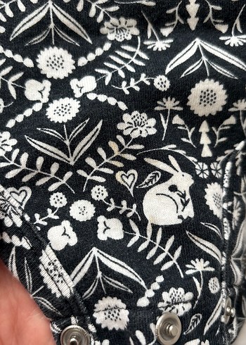 Kız Bebek Siyah Desenli Kısa Kollu Body - Görsel 10