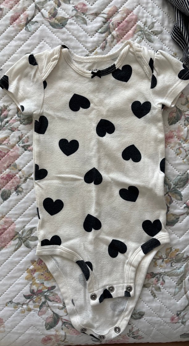 Kız Bebek Siyah Desenli Kısa Kollu Body - Görsel 4