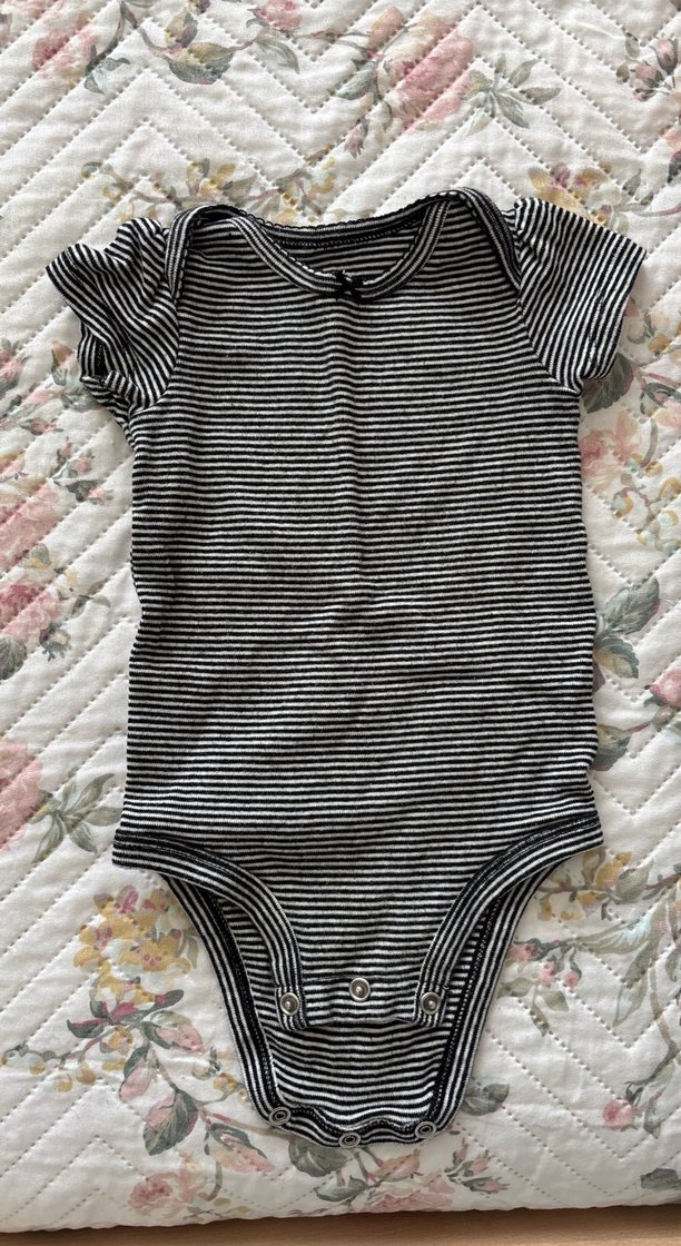 Kız Bebek Siyah Desenli Kısa Kollu Body - Görsel 2