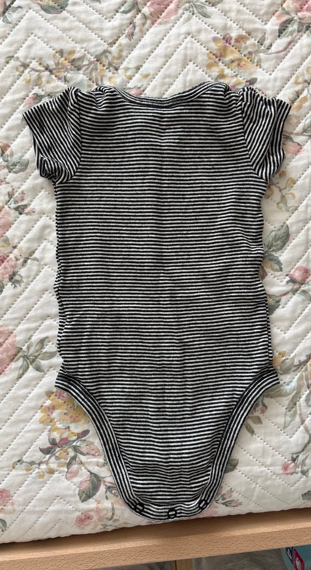 Kız Bebek Siyah Desenli Kısa Kollu Body - Görsel 3