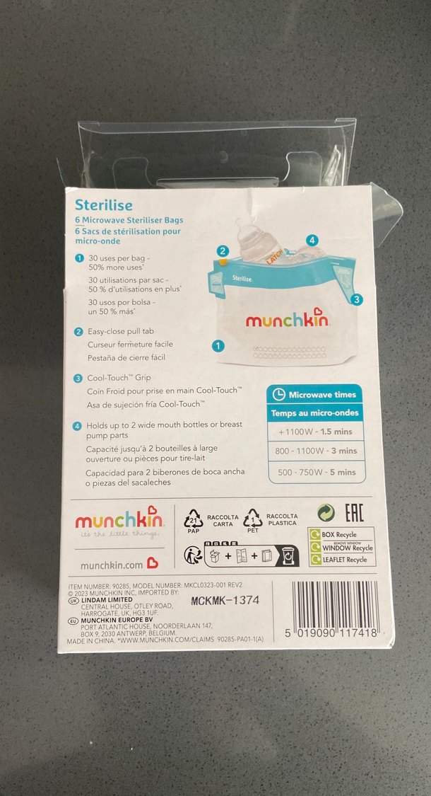 Munchkin Mikrodalga Sterilizasyon Çantası 6'lı Turkuaz - Görsel 3