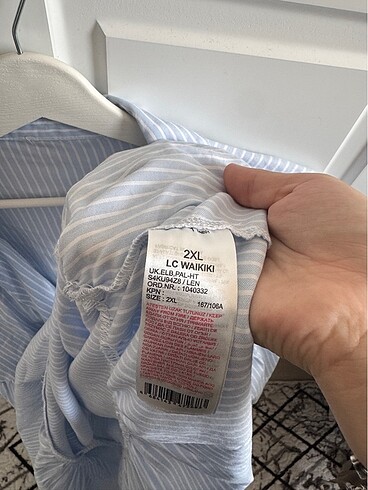 Mavi beyaz çizgili gömlek elbise 2xl - Görsel 5