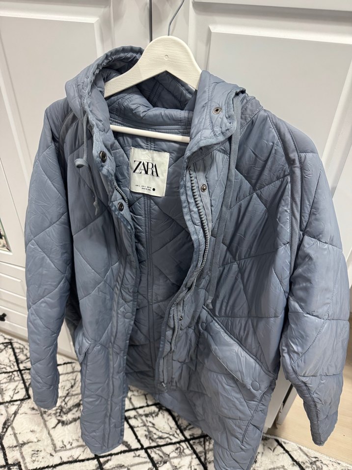 Zara soft mavi kapitone mont - Görsel 3