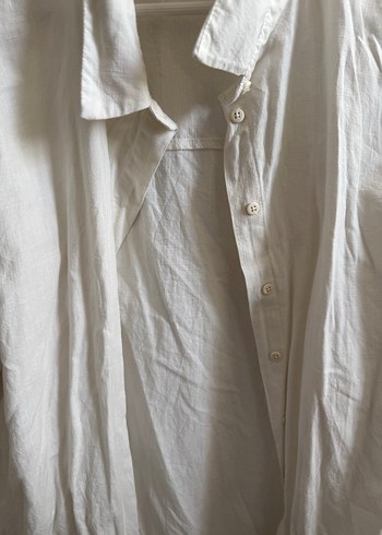 Lcw Beyaz Keten Uzun Kollu Gömlek 46 beden - Görsel 3