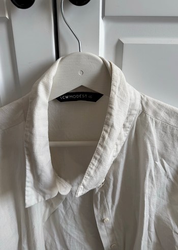 Lcw Beyaz Keten Uzun Kollu Gömlek 46 beden - Görsel 2