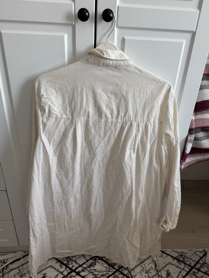 Lcw Beyaz Keten Uzun Kollu Gömlek 46 beden - Görsel 4