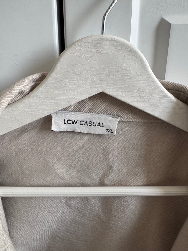 Lcw Kahve düğmeli Krem mevsimlik ceket 2xl - Görsel 3