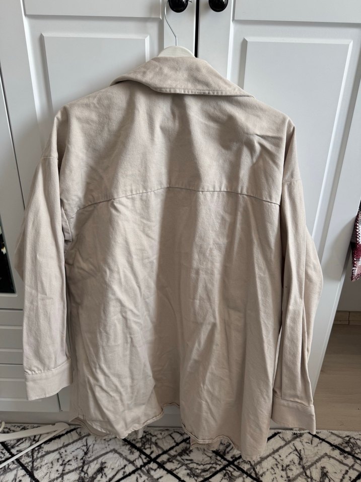 Lcw Kahve düğmeli Krem mevsimlik ceket 2xl - Görsel 4