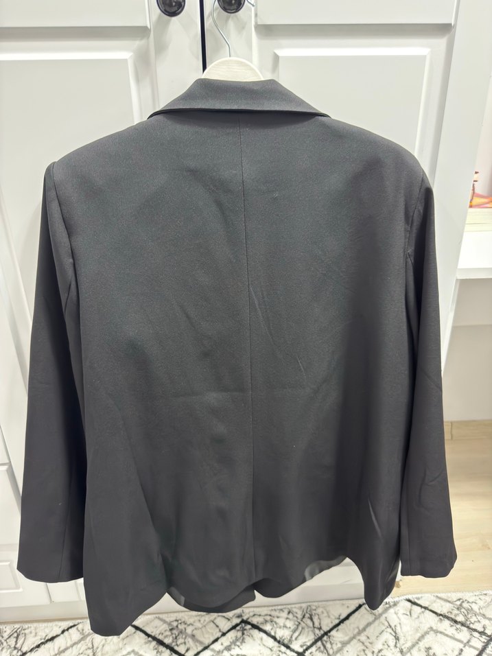 Düğmeli Siyah Kadın Blazer Ceket 3xl - Görsel 4