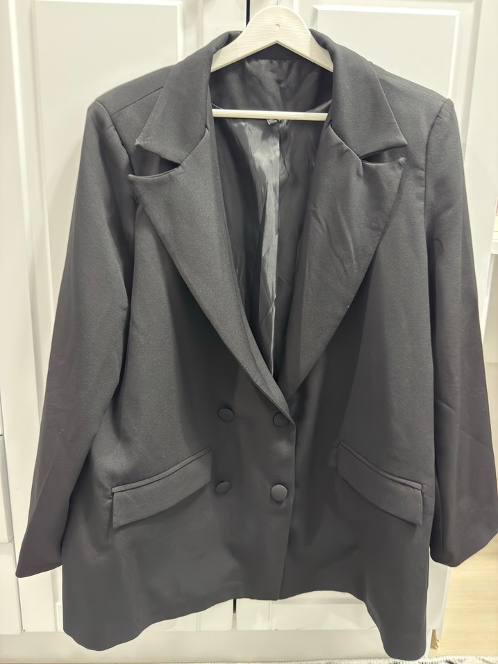 Düğmeli Siyah Kadın Blazer Ceket 3xl - Görsel 3