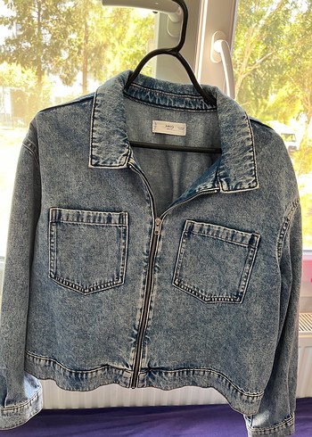 Gri Mavi Rahat Kesim Kadın Denim Ceket