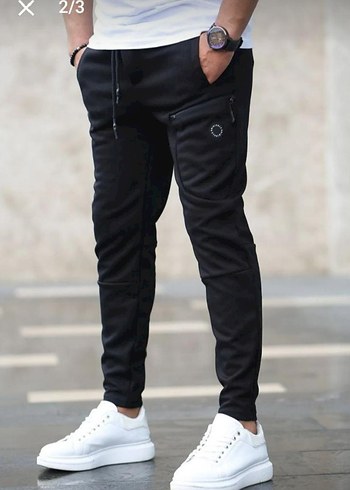 Erkek Siyah Fermuarlı Rahat Kesim Eşofman - Görsel 2