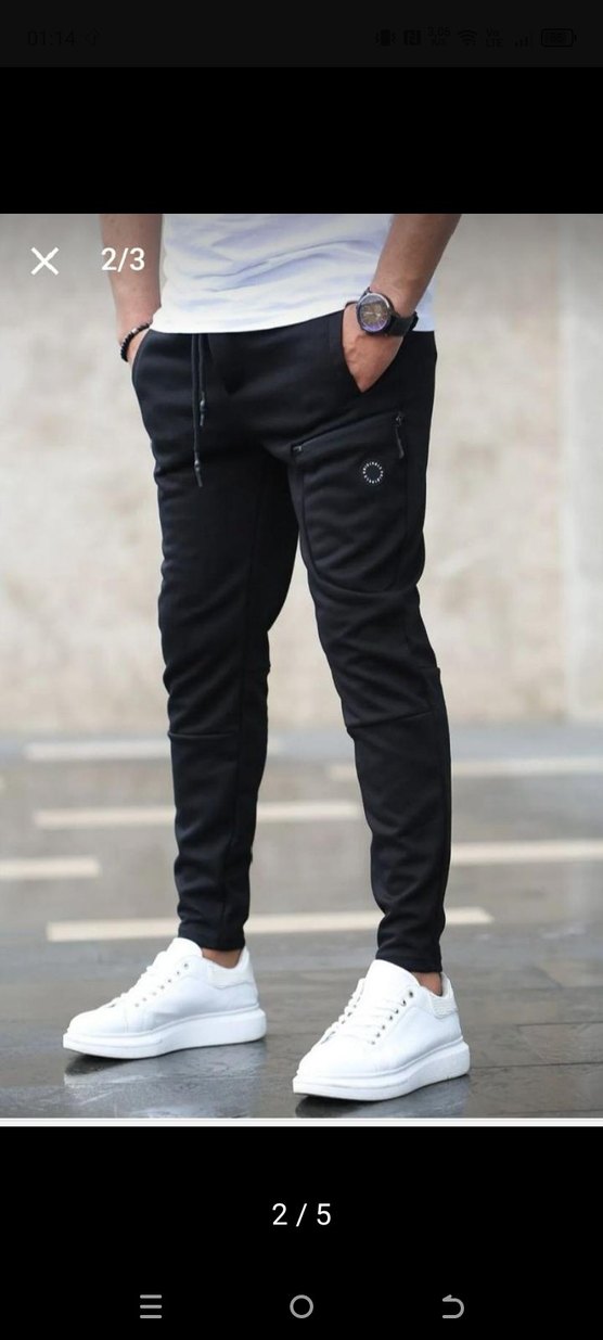 Erkek Siyah Fermuarlı Rahat Kesim Eşofman - Görsel 2