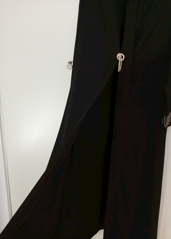 Uzun Siyah Nakışlı Bohem Kadın Abiye ferace - Görsel 5