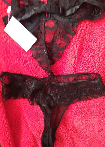 Nakışlı Siyah Mini Goth iç çamaşırı sütyen bodysuit - Görsel 7