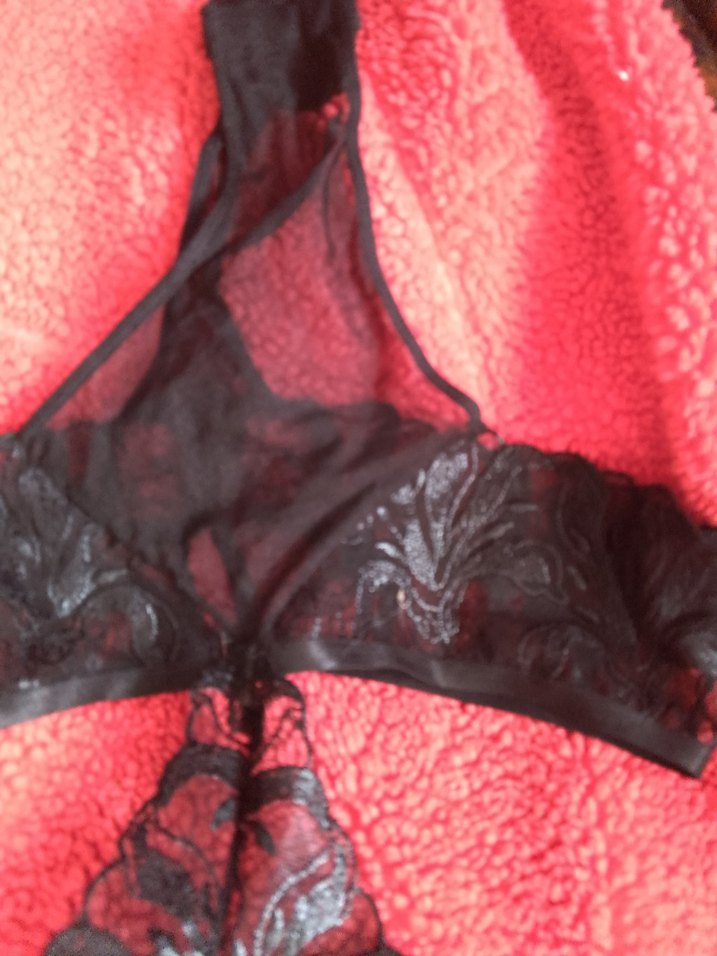 Nakışlı Siyah Mini Goth iç çamaşırı sütyen bodysuit - Görsel 3