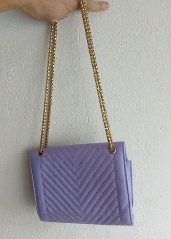 Zincir Detaylı Pastel Mor Kadın Çanta beymen - Görsel 2
