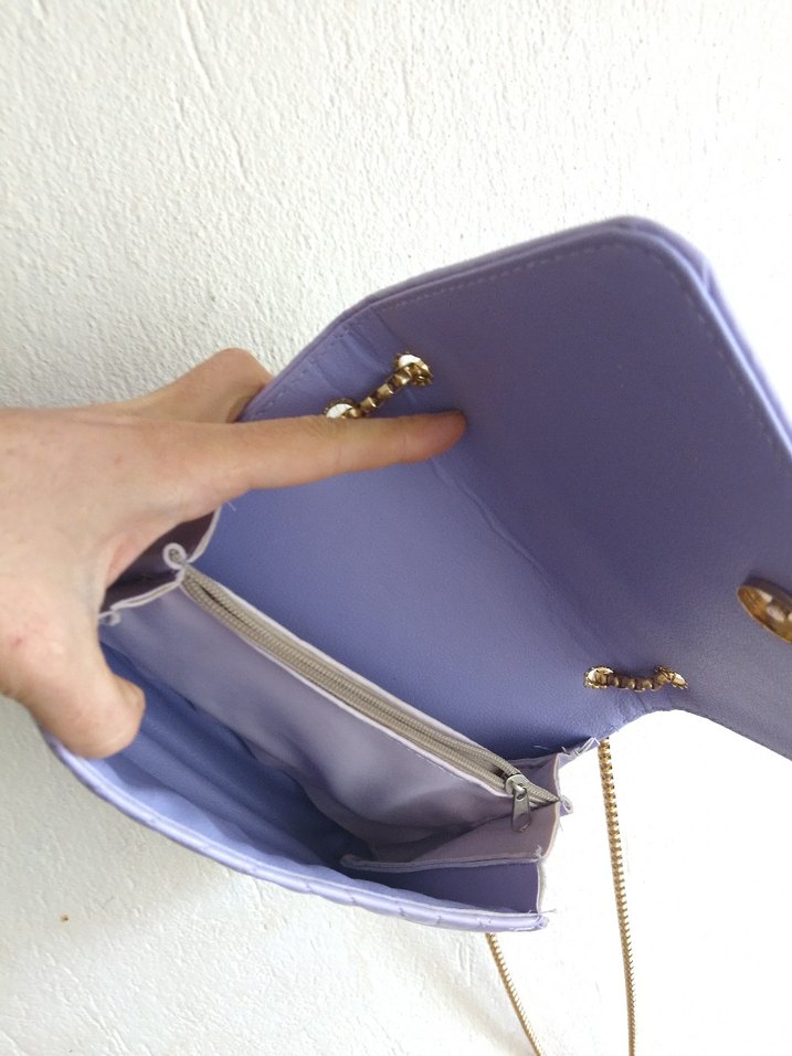 Zincir Detaylı Pastel Mor Kadın Çanta beymen - Görsel 3