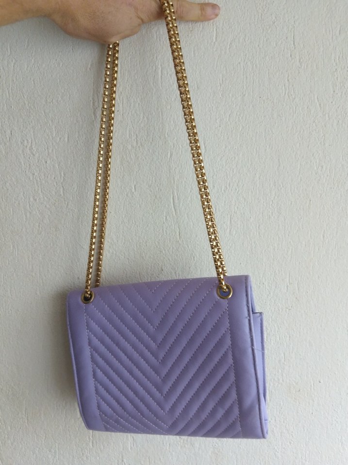 Zincir Detaylı Pastel Mor Kadın Çanta beymen - Görsel 2