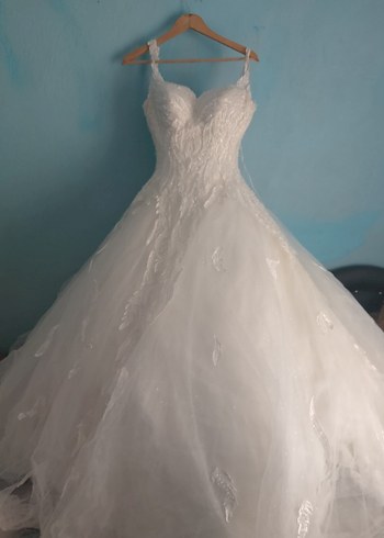 Askılı Straplez Beyaz A Kesim Gelinlik - Görsel 3