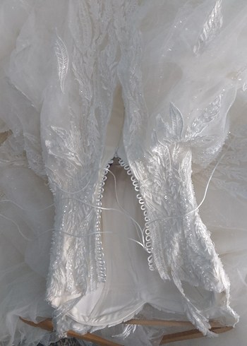 Askılı Straplez Beyaz A Kesim Gelinlik - Görsel 2