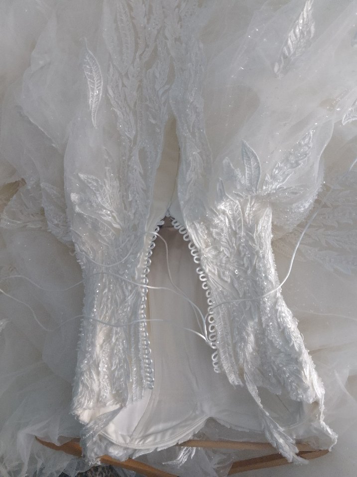 Askılı Straplez Beyaz A Kesim Gelinlik - Görsel 2