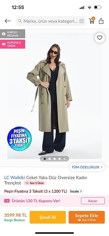 Lc waikiki trençkot - Görsel 10