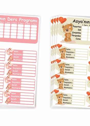 Sevimli Ayıcık Temalı Ders Programı Planlayıcı