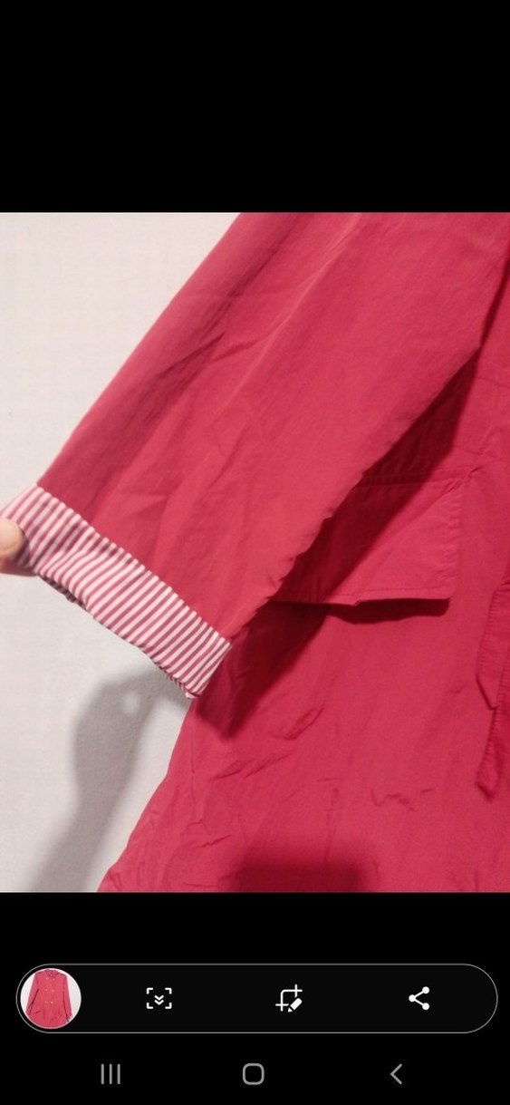 Düğmeli Uzun  kırmızı Kadın Yağmurluk - Görsel 3