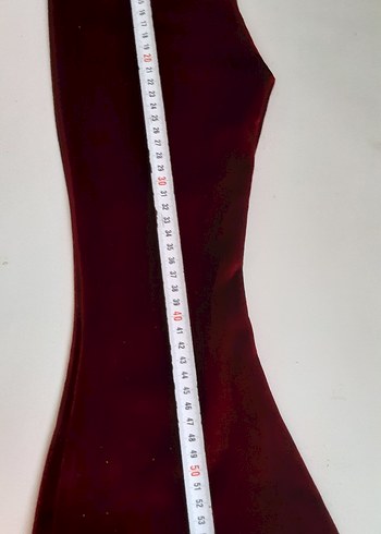 Bordo Süet Düğmeli Kadın Pantolon - Görsel 2