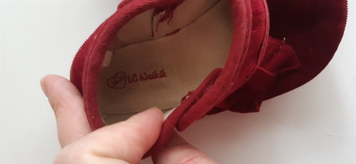 Kız Çocuk Koyu Kırmızı Cırtlı Babet - Görsel 2