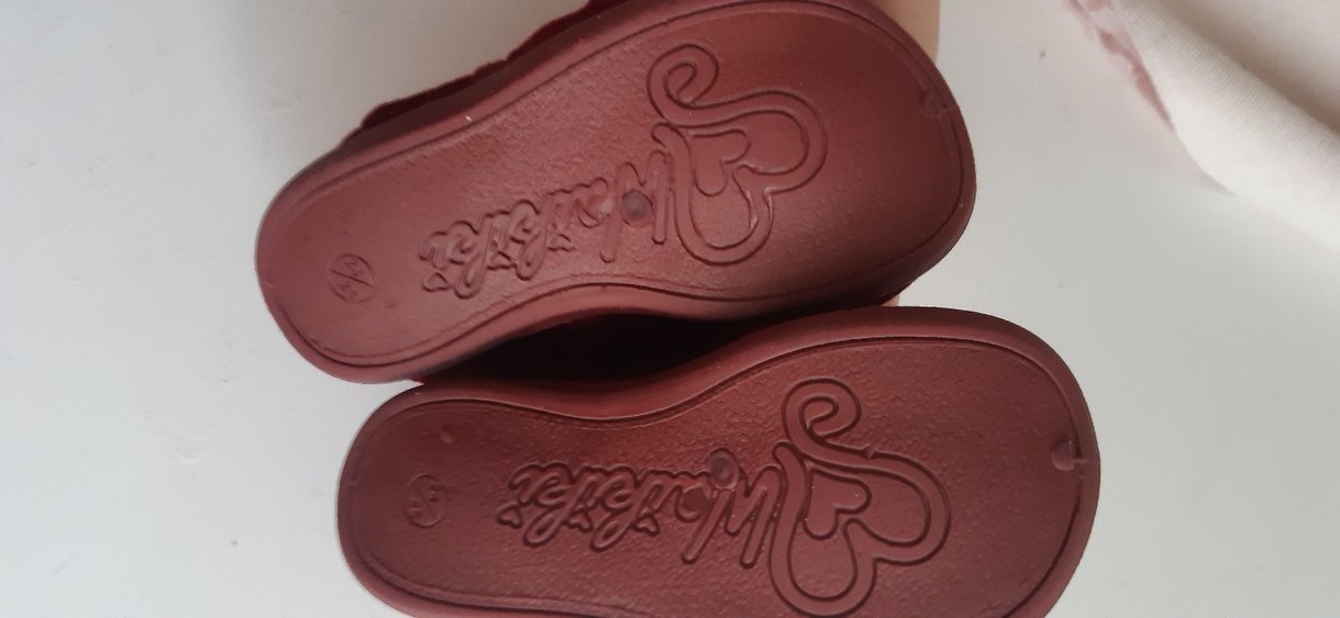 Kız Çocuk Koyu Kırmızı Cırtlı Babet - Görsel 3