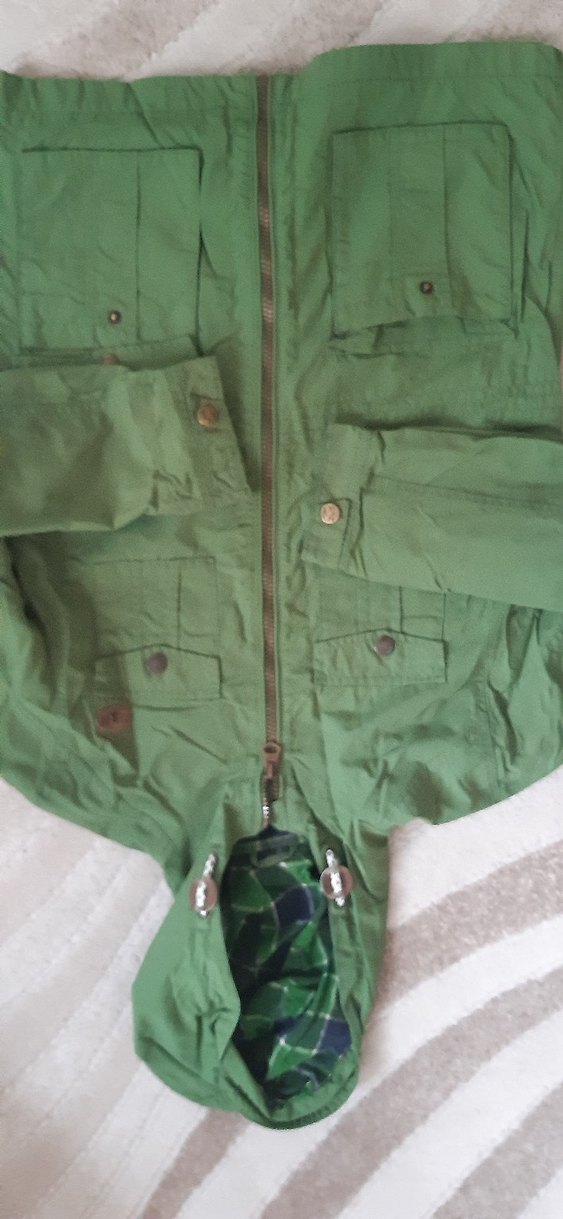 Düğmeli Yeşil Erkek Çocuk Mont - Görsel 2