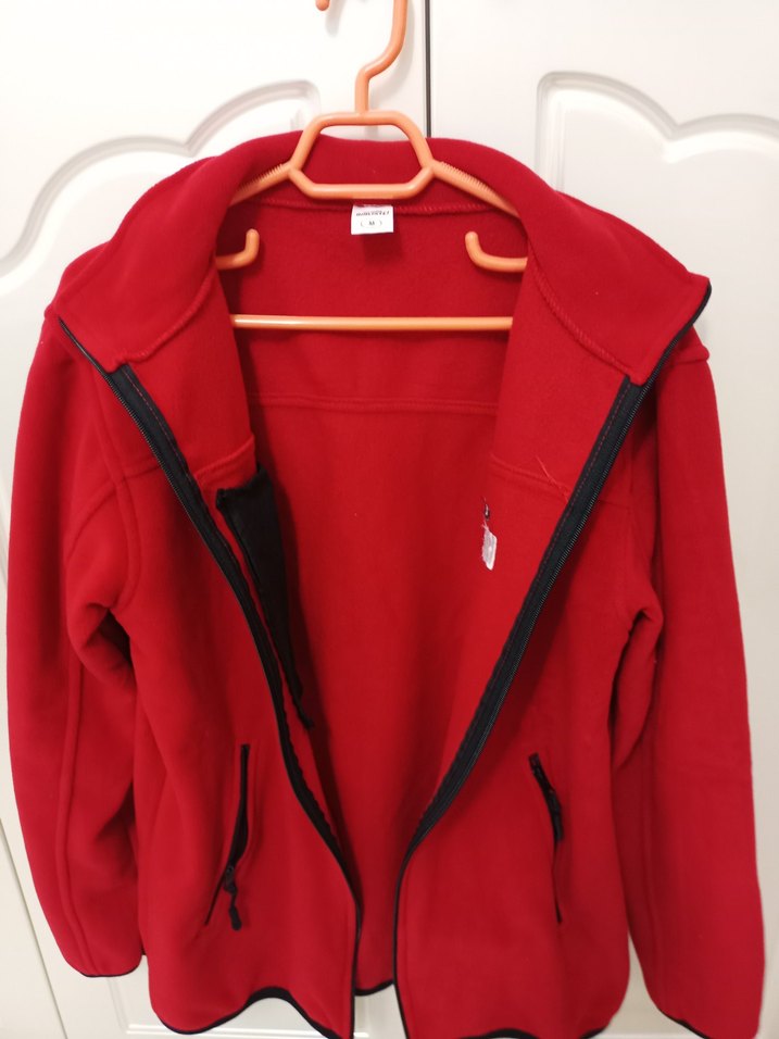 Kırmızı Fermuarlı Erkek Polar Sweatshirt - Görsel 3