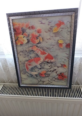 Gri Zeminde Kırmızı Balıklar Tablosu - Görsel 2