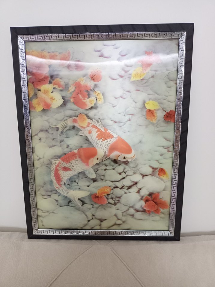 Gri Zeminde Kırmızı Balıklar Tablosu - Görsel 4