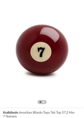 Kırmızı Baskılı 7 Bilardo Topu - Görsel 5