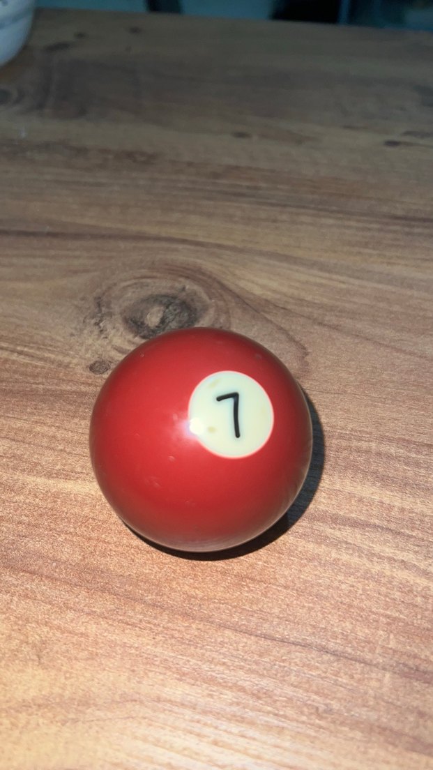 Kırmızı Baskılı 7 Bilardo Topu - Görsel 2