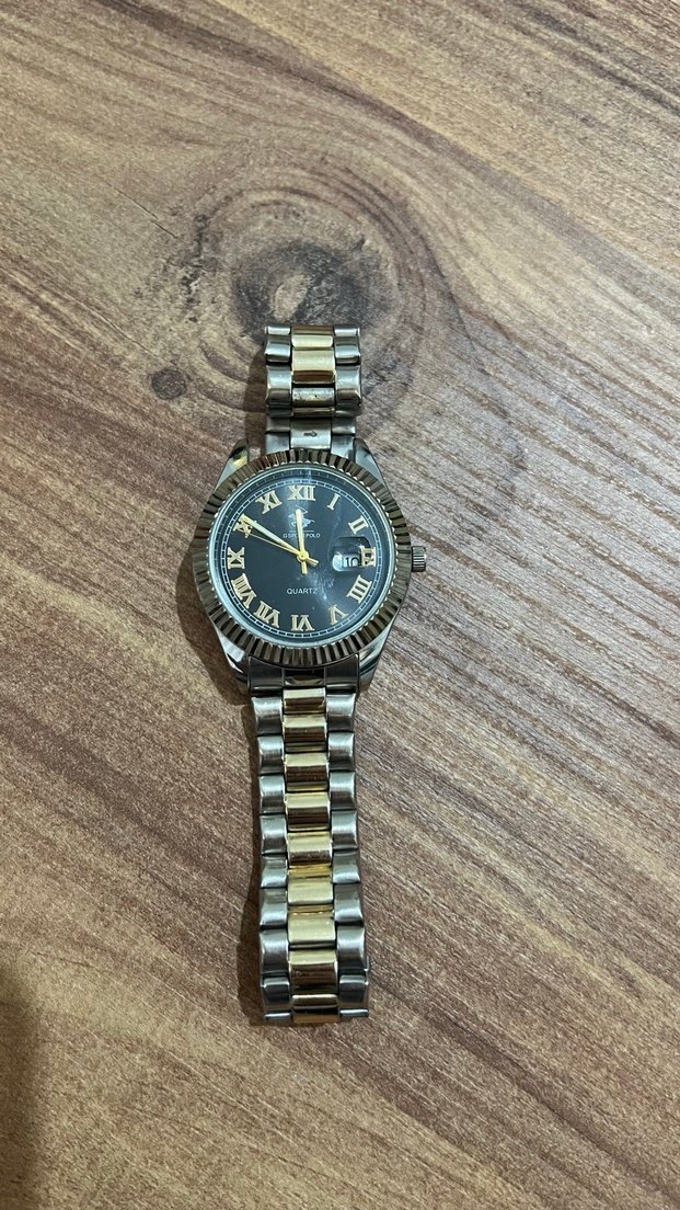 Altın Renkli Klasik Erkek Saati - Görsel 2