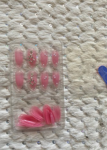 Pastel Pembe Süslemeli Takma Tırnak - Görsel 2