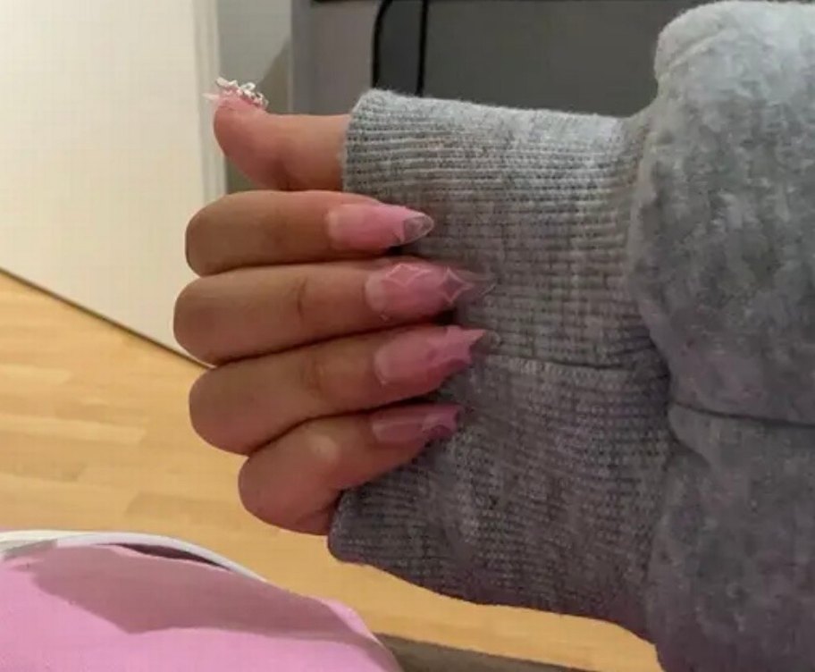 Pastel Pembe Süslemeli Takma Tırnak - Görsel 4