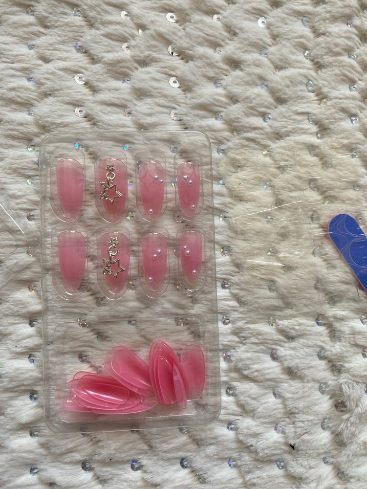 Pastel Pembe Süslemeli Takma Tırnak - Görsel 2