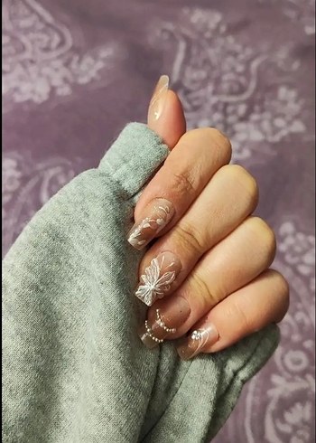 Bej Renkli Kabartmalı Takma Tırnak 24lü - Görsel 5