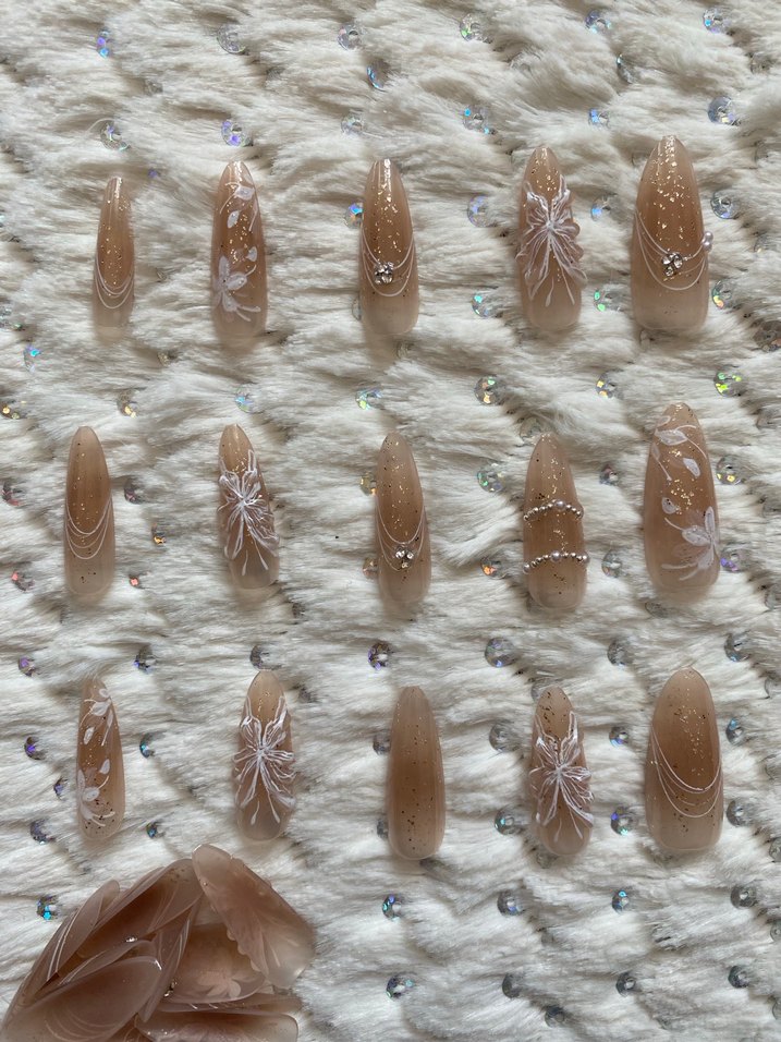 Bej Renkli Kabartmalı Takma Tırnak 24lü - Görsel 4