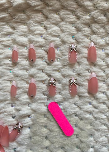 Pembe Pastel 24'lü Doğal Takma Tırnak Seti - Görsel 3