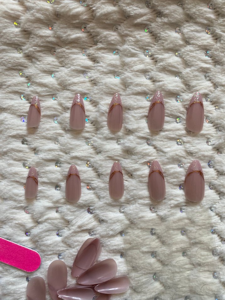 Pudra Renkli 24 Tekrar Kullanılabilir Takma Tırnak - Görsel 4