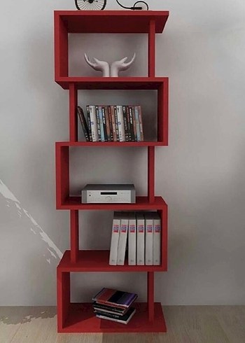 Kırmızı Modern Kitaplık