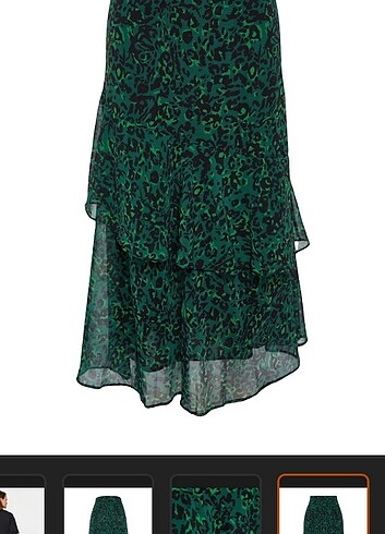 Yeşil leopar desenli astarlı dokuma etek  - Görsel 7