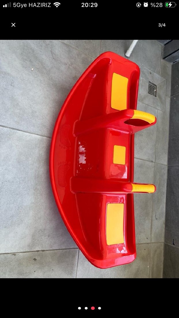 Çift Kişilik Kırmızı Çocuk Tahterevalli - Görsel 3